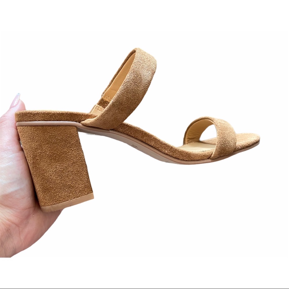 Soludos Ines Heel Walnut Leather Sandals - Picture 2 of 10